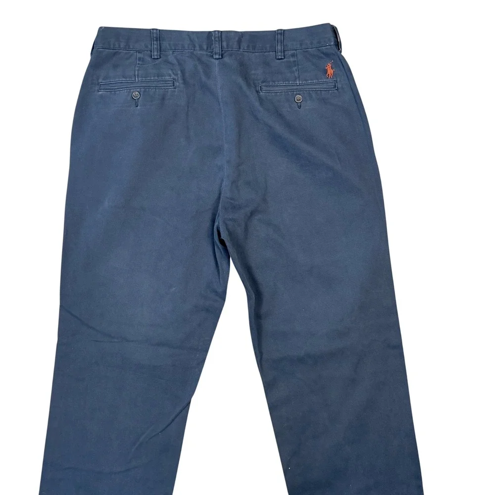 Vintage Polo Ralph Lauren Chino Pants Men 34x34 Blue Classic Fit Twill Prep Pony